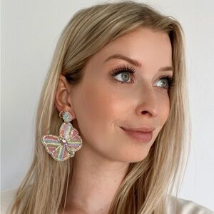 Pastel Beaded Butterfly Earrings